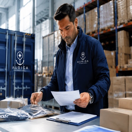 Inspector en almacén internacional